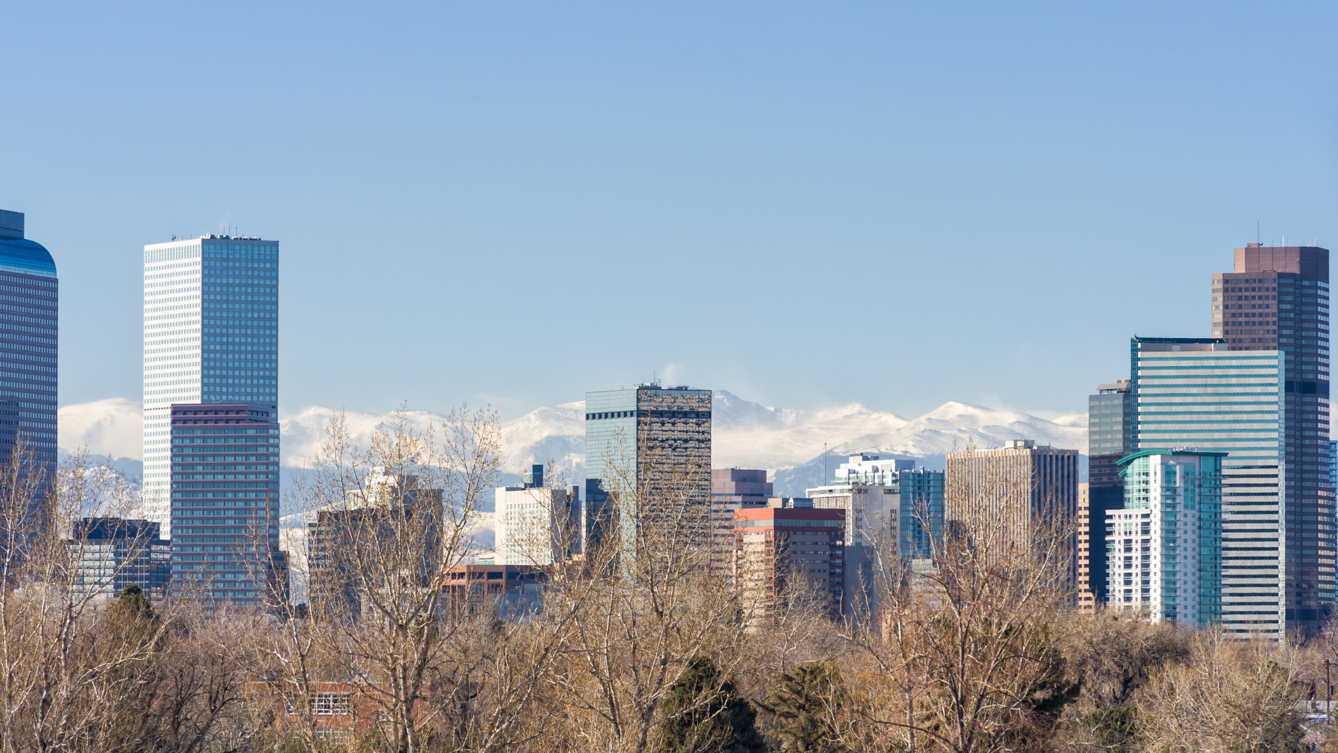 Denver skyline with Colorado commercial real estate buildings